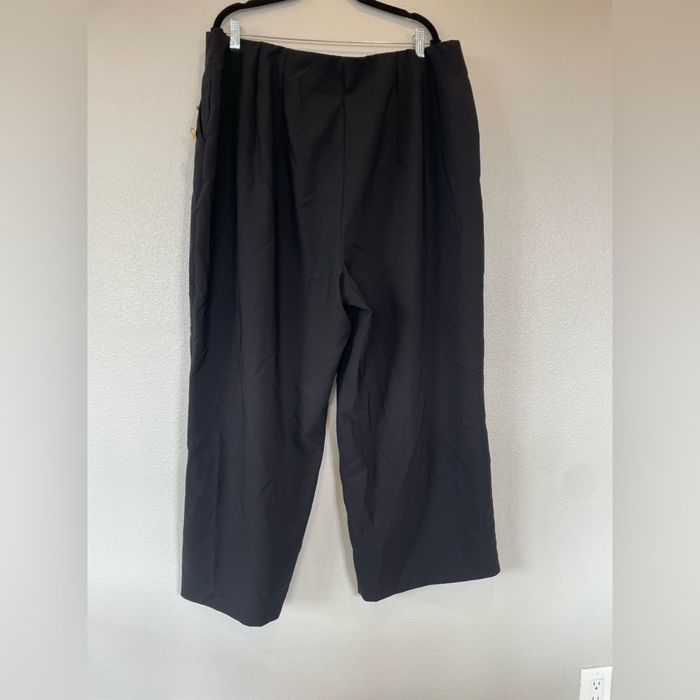 Studio By Torrid Wide Leg Refined Crepe High Rise Pants Gold Buttons Size 3S - Picture 7 of 9